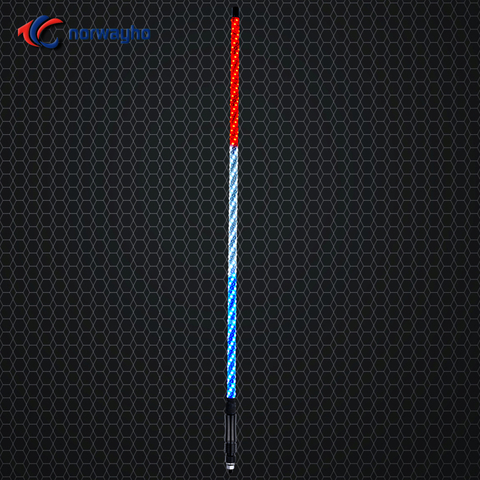 NWH-WRWB Wrapped Red/White/Blue Color LED Lighted Whips Single Steady Patriot Whip