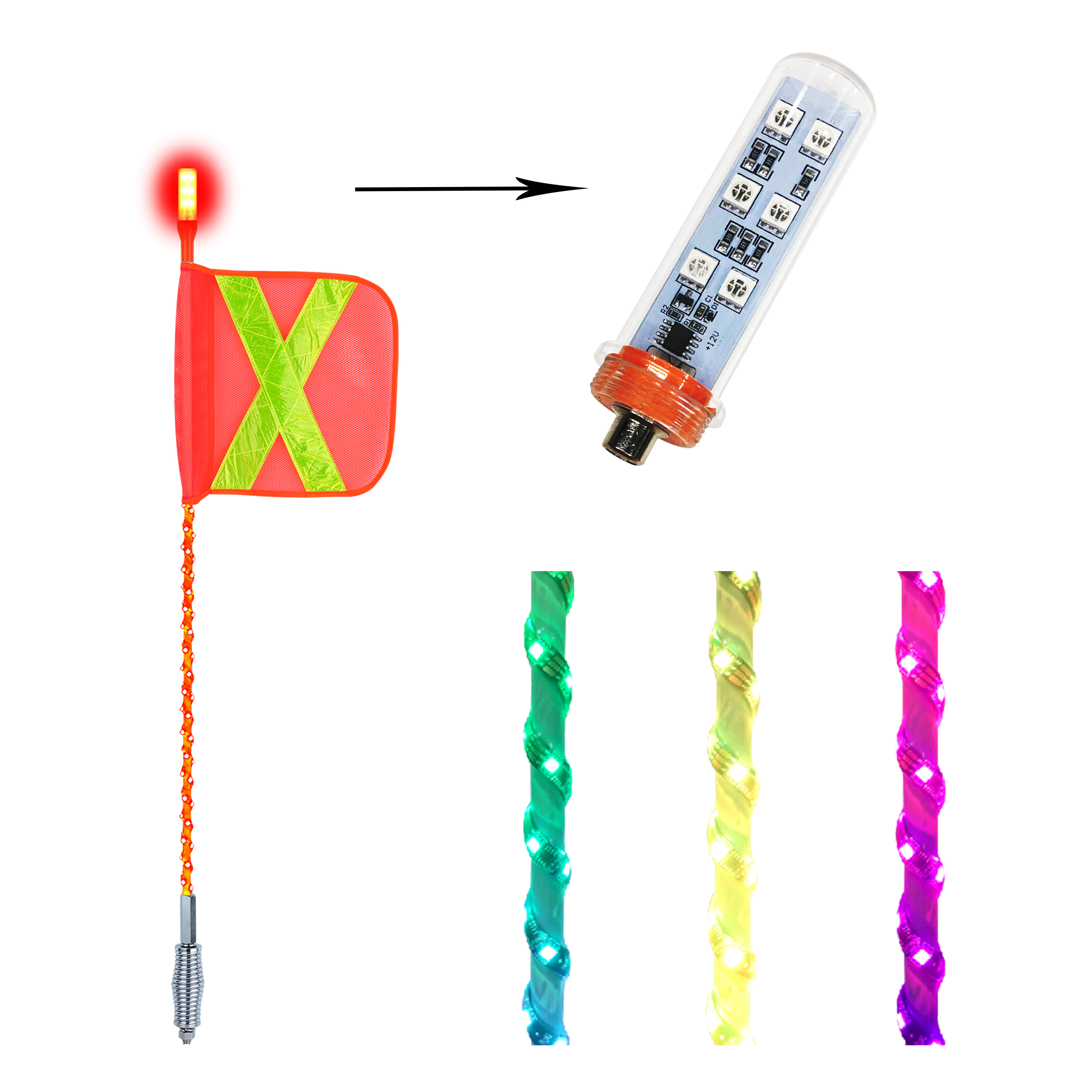 Eagle Manufacturing Safety Whip G2 - Replaceable Steady White Light (6