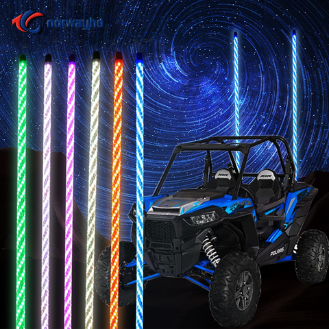 NWH-WRGB Wrapped RGB Color LED Lighted Whips Single and Pair