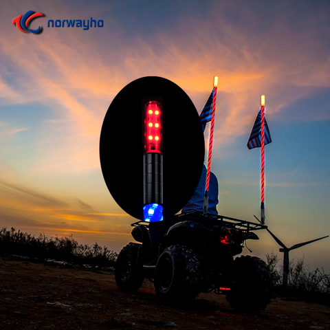 NWH-WRGBT Wrapped RGB Color LED Whips with Top LED Light for Offroad